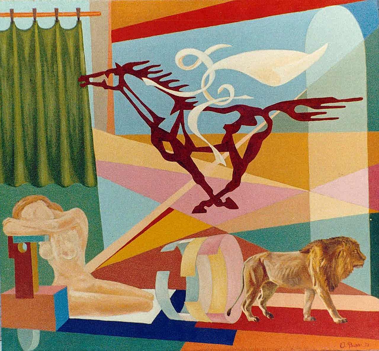 Orazio Bobbi - Sogno di donna con leone e cavallo